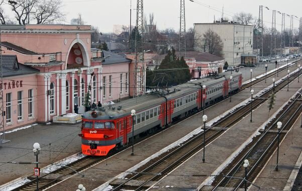 Маршрут электрички Ростов-на-Дону - Батайск на карте Ростова-на-Дону