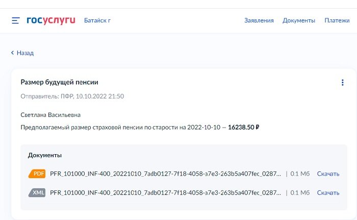 Размер будущей пенсии госуслуги как узнать